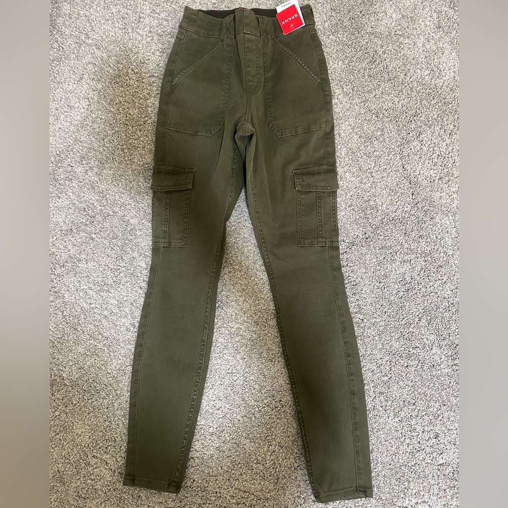 SPANX Dark Olive Cargo Pants Size Small